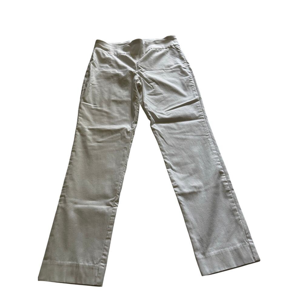 Vintage Gloria Vanderbilt White pull-on stretch pants Wide waistband Hi Rise